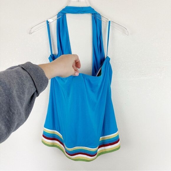 Torrid Blue 1X Halter Y2K Tank Top - Picture 6 of 8
